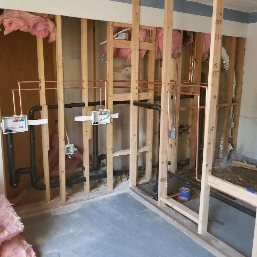 Copper pipe rough-in and plumbing installation in Green Bay